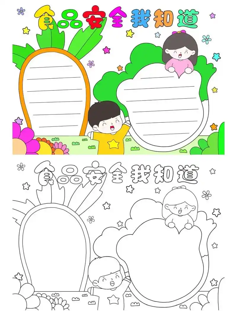 食品安全手抄报简单模板.#创作灵感 食品安全手抄报简单好看模 - 抖音