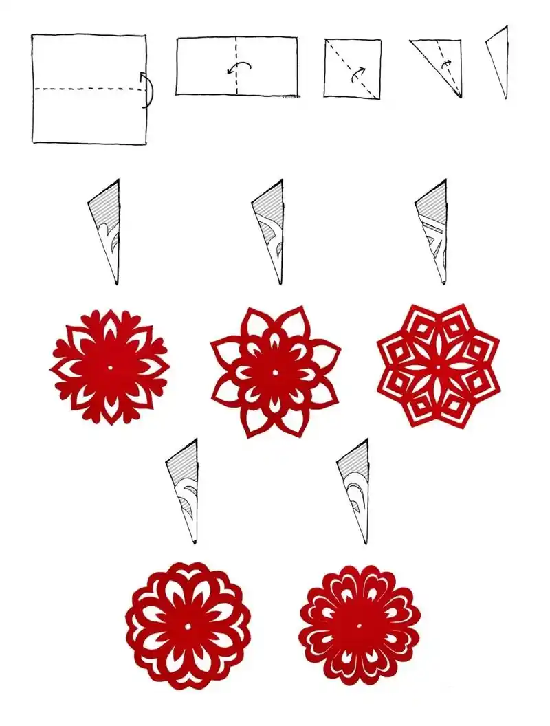 新年窗花剪纸作品.#素材分享 #窗花剪纸 #剪纸教程 - 抖音