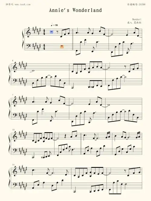 安妮的仙境钢琴谱