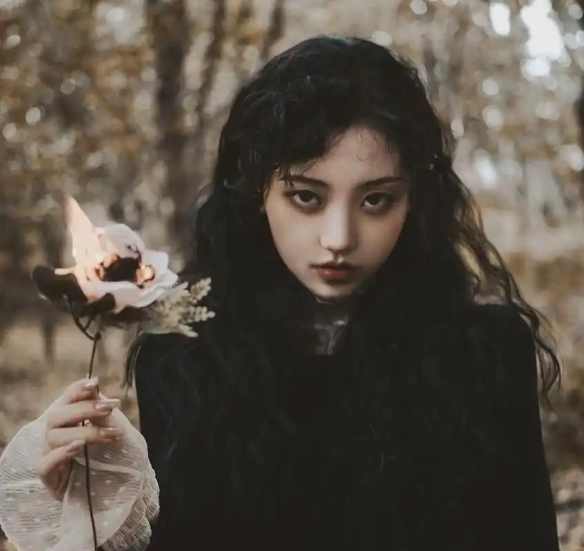 暗色系女生头像