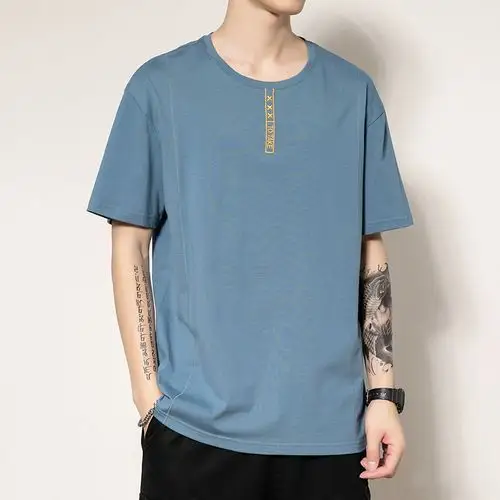 2020夏季新款纯棉男士短袖t恤圆领卫衣男打底衫韩版体恤潮流上衣男装