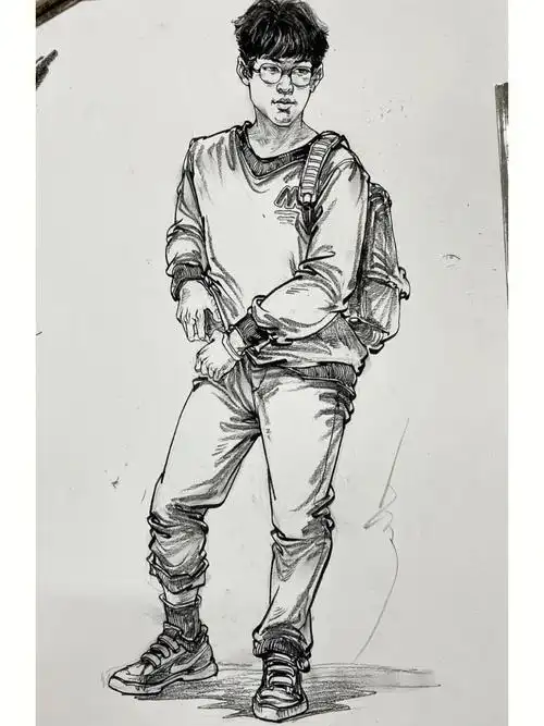 速写教学  #速写人物  #美术生  #速写  #速写打卡  #美术生佳档