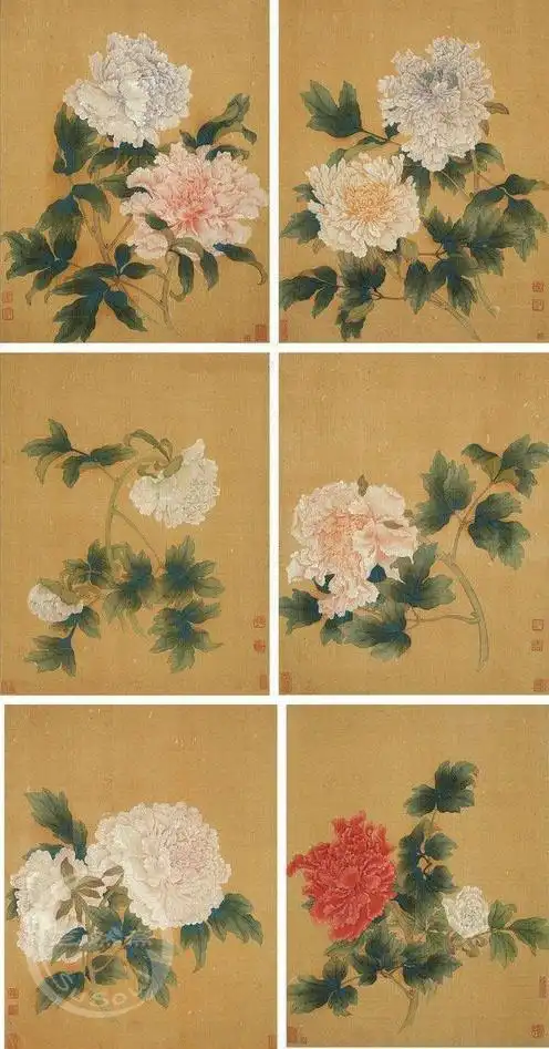 恽寿平洛阳春色牡丹册页十二帧