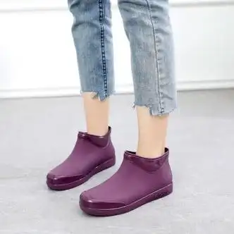 槿瑰四季可穿的晴雨鞋滑水耐水漏水少女士矮帮水鞋短筒女时尚雨鞋女新