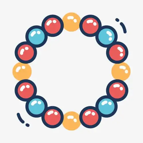 水彩卡通彩色珠子