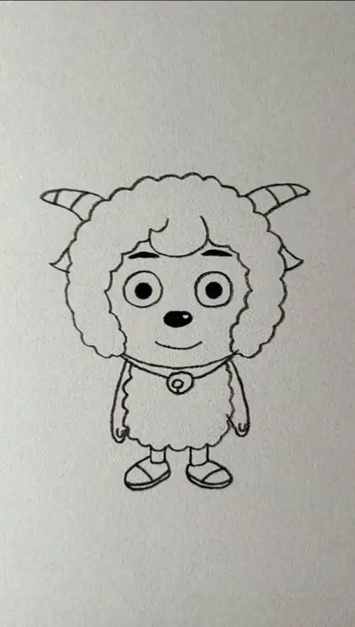 方老师绘画,可爱的喜羊羊简笔画!