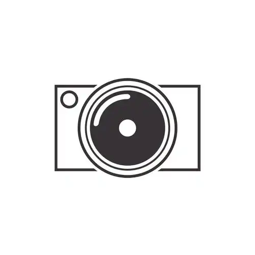 简单黑白照相机矢量logo设计