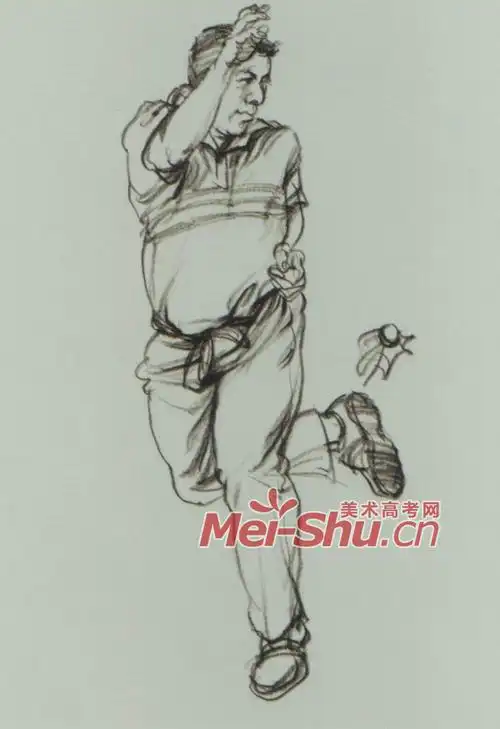 速写组合两个踢键子的人