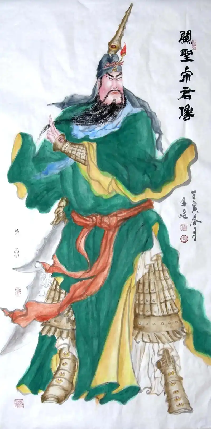 国画关公像关圣帝君像系列5#每日一画 #每日一画挑战365天 - 抖音