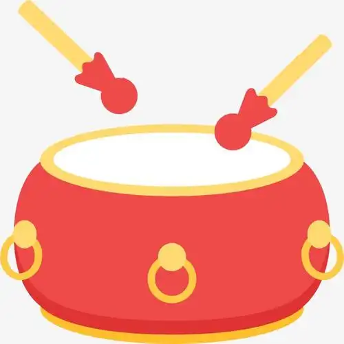 矢量手绘打鼓元素