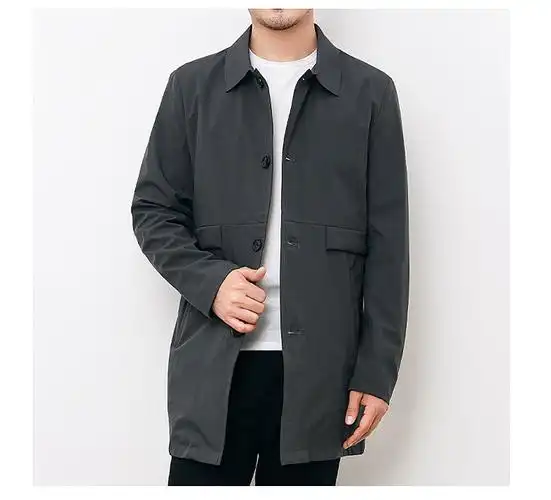 sw1960潮牌秋季风衣男薄款中长款英伦风商务休闲中青年爸爸大衣男装