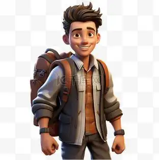 背包客侧身图片素材_背包客男旅行ai立体免扣素材