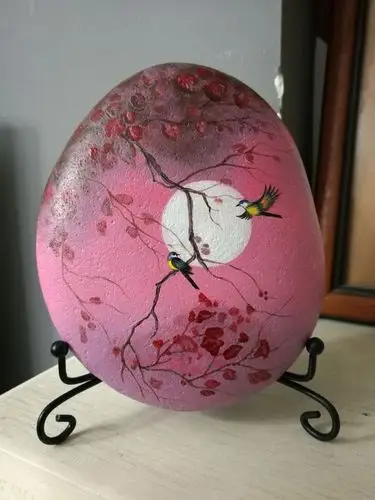 谦石手绘石头画作品集