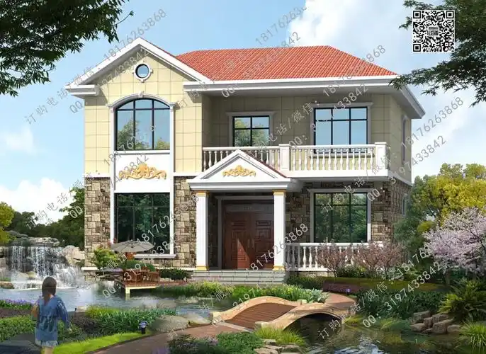 27万农村二层小洋楼完工图片自建别墅设计图