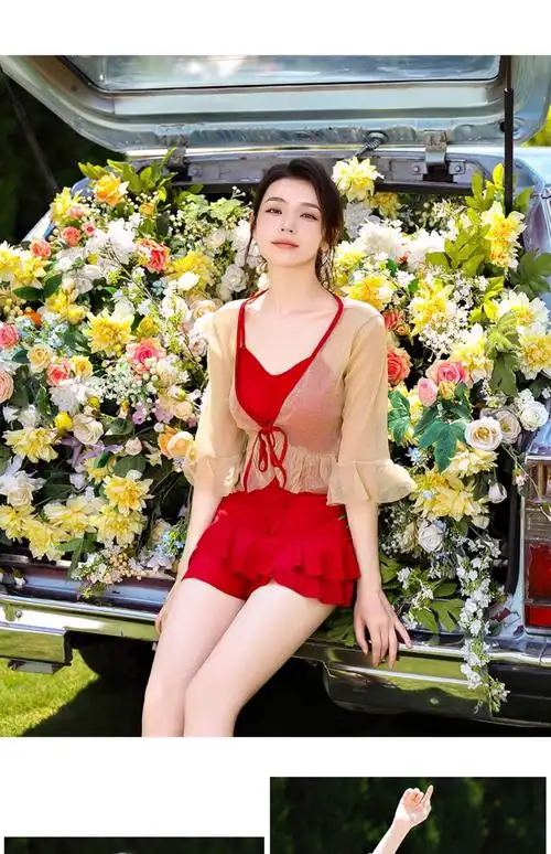 泳衣女纯欲风2025新款爆款遮肚显瘦连体裙女士游泳衣性感时尚泳装