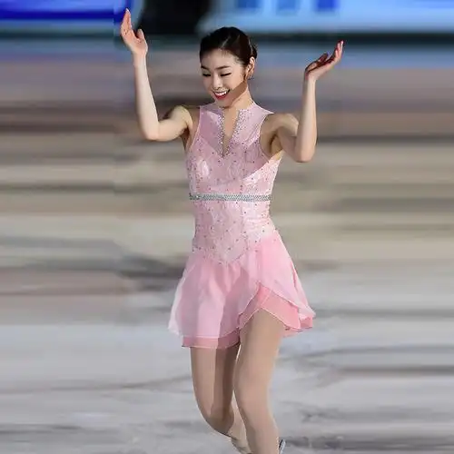 炫舞精灵 定制花样滑冰服装 花样滑冰表演服 儿童成人女款裙 a69