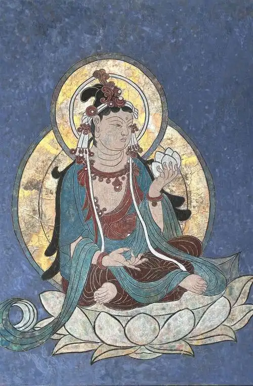 郭秋梅 临敦煌壁画《弥勒初会说法菩萨》60*90cm