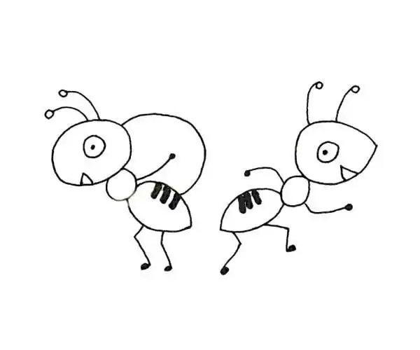 蚂蚁简笔画 卡通蚂蚁的简单画法