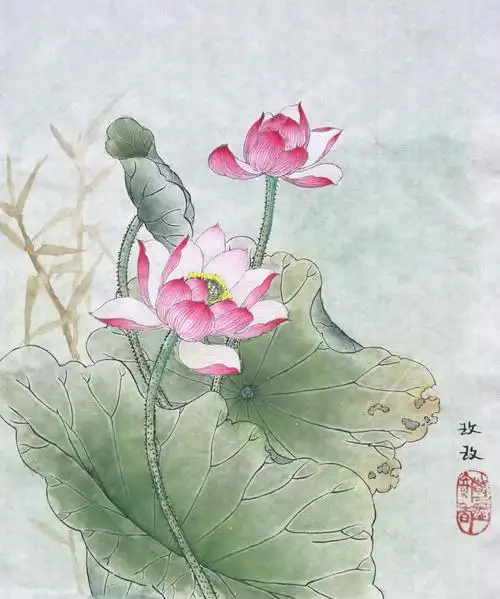 工笔荷花图(完稿)