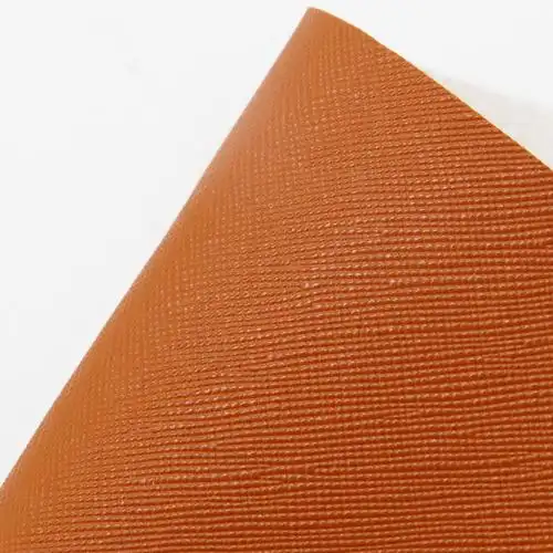 十字纹半pu皮革人造革面料水刺底0.9mm箱包革包装盒眼镜盒面料