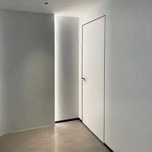 极简铝木门无边框隐形门平开免漆室内门静音卧室门实木复合套装门