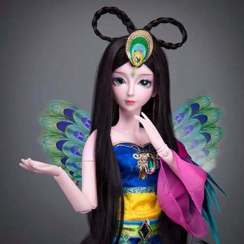 银尘微王默罗丽仙子娃娃儿童玩具女孩礼物 【蓝孔雀】叶罗丽60cm娃娃