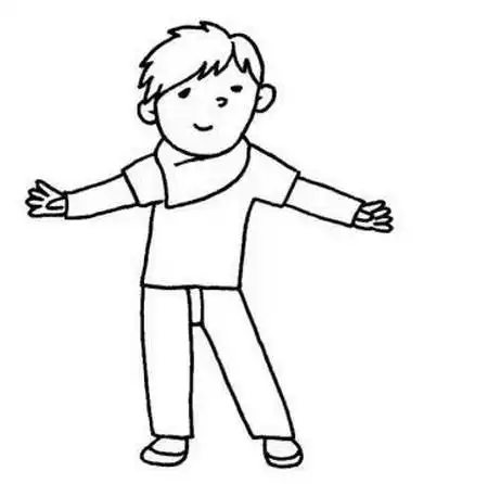 男青年简笔画全身画
