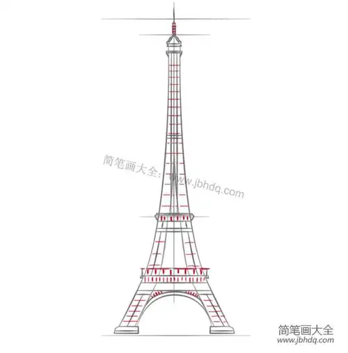如何画埃菲尔铁塔