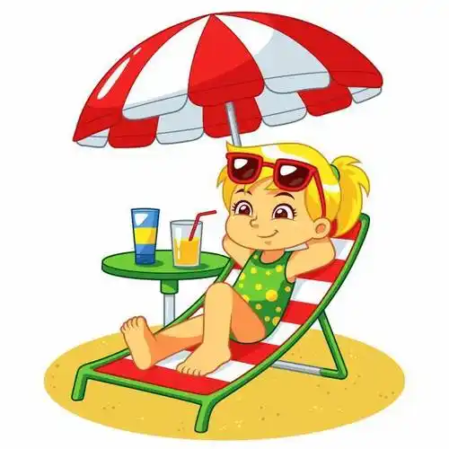 晒日光浴和放松在海滩的女孩