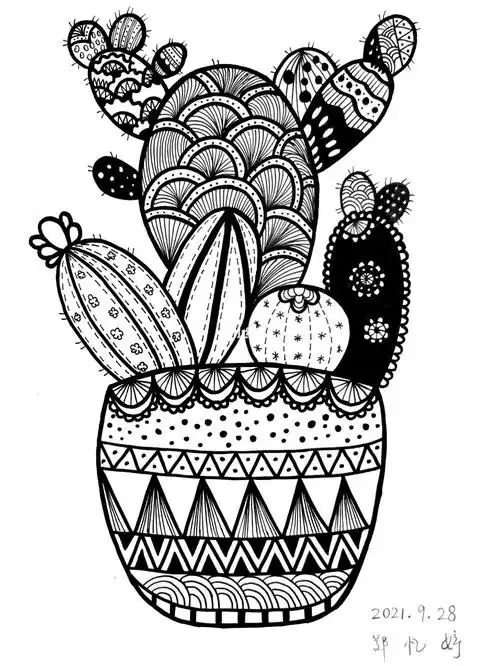 黑白画针管手绘一起学画画