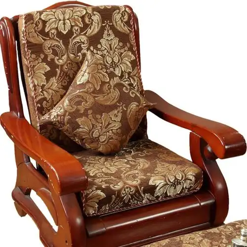 实木沙发垫带靠背加厚海绵中式红木沙发坐垫联邦椅垫木质沙发垫 - 金