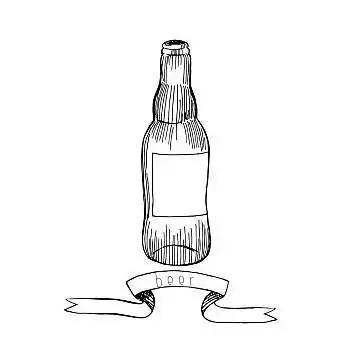 瓶子,素描,啤酒瓶,隔绝,白色背景,背景