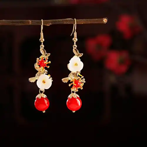 复古宫廷气质汉服配饰长款古风流苏民族耳环耳环