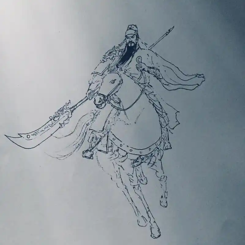 随手画 #想画就画 #手绘 #关羽 #三国 - 抖音