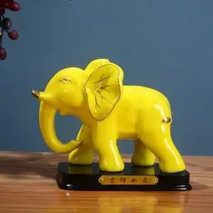 吉祥陶瓷大象摆件图片