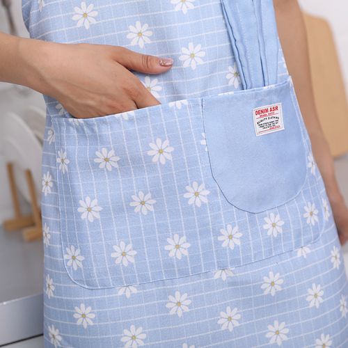 棉布围裙夏季透气型可爱造型时尚花朵双肩背带围裙