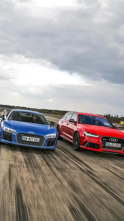 四种颜色的奥迪汽车 1242x2688 iphone 11 pro/xs max 壁纸,图片,背景