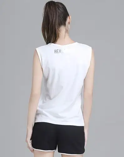 珠光印 女款运动无袖t恤 时尚