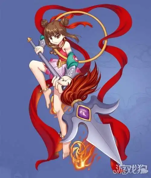 美女哪吒简笔画