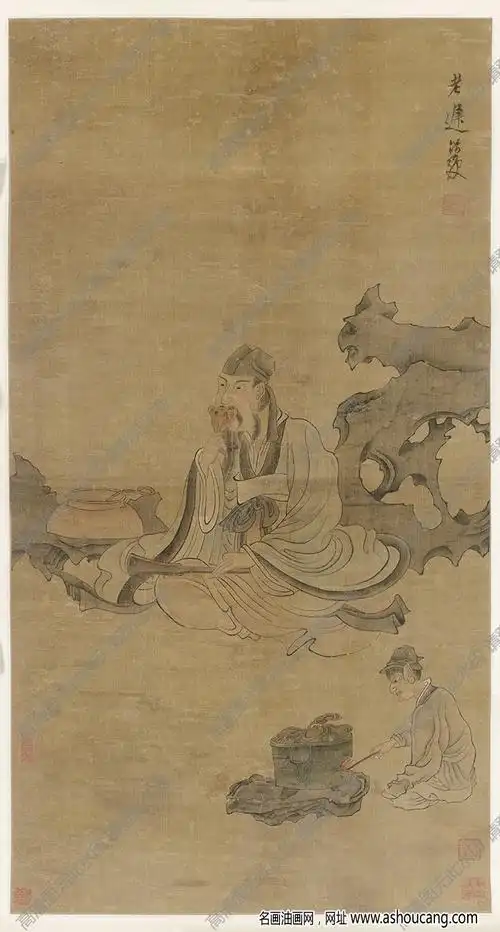明陈老莲老迟像国画高清大图下载