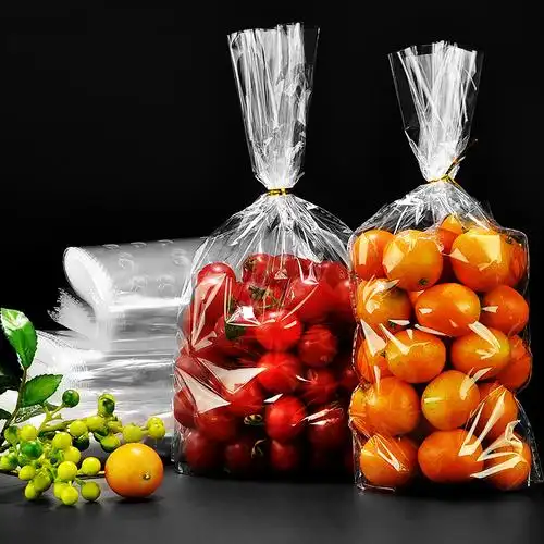 鲜元一次性水果保鲜袋 打孔透气葡萄包装袋 2-5斤透明36孔 扎口袋