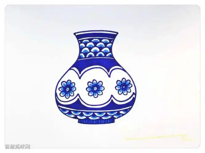 青花瓷器儿童画简单 - 智慧妈咪网