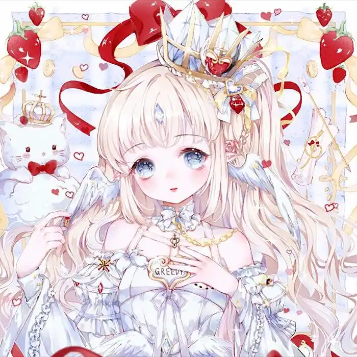 戴着王冠的绝美动漫女生头像