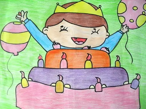 《过生日》/少儿绘画作品/儿童画/网络美术馆_中国少儿美术教育网