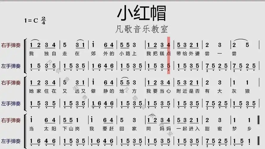 儿童歌曲《小红帽》钢琴公式化伴奏双手简谱-音乐视频-搜狐视频