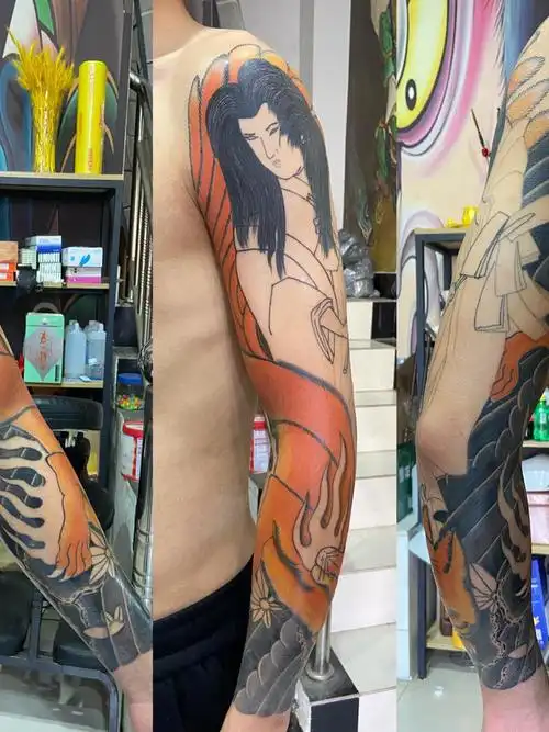 九尾狐 玉藻前_纹身图案手稿图片_雕焰的纹身作品集