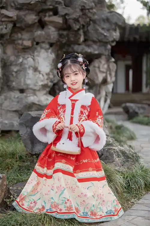 汉服女童秋冬装款明制襦裙中国风儿童古装长袖古风超仙唐装