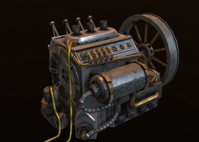 次时代 pbr 蒸汽机 发动机 动力装置 蒸汽朋克 复古