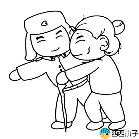 雷锋帮助别人简单又好看的简笔画