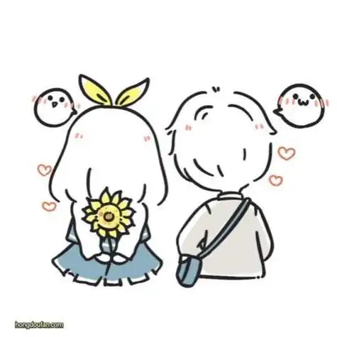 两个人卡通背影简笔画